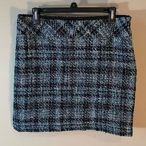 Loft Outlet Blue/Black Plaid Skirt Sz 10